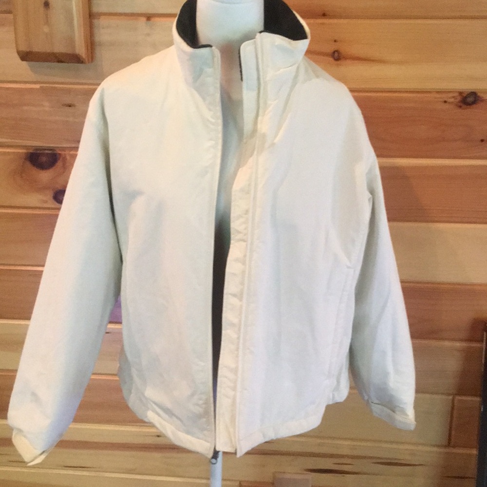 Lands end sporty white polartec jacket